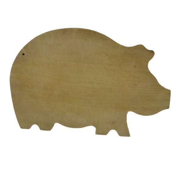 Pig-Shaped Vintage Wooden Cutting Board 12" Farmhouse Country Kitchen Folk Art - Picture 3 of 6
